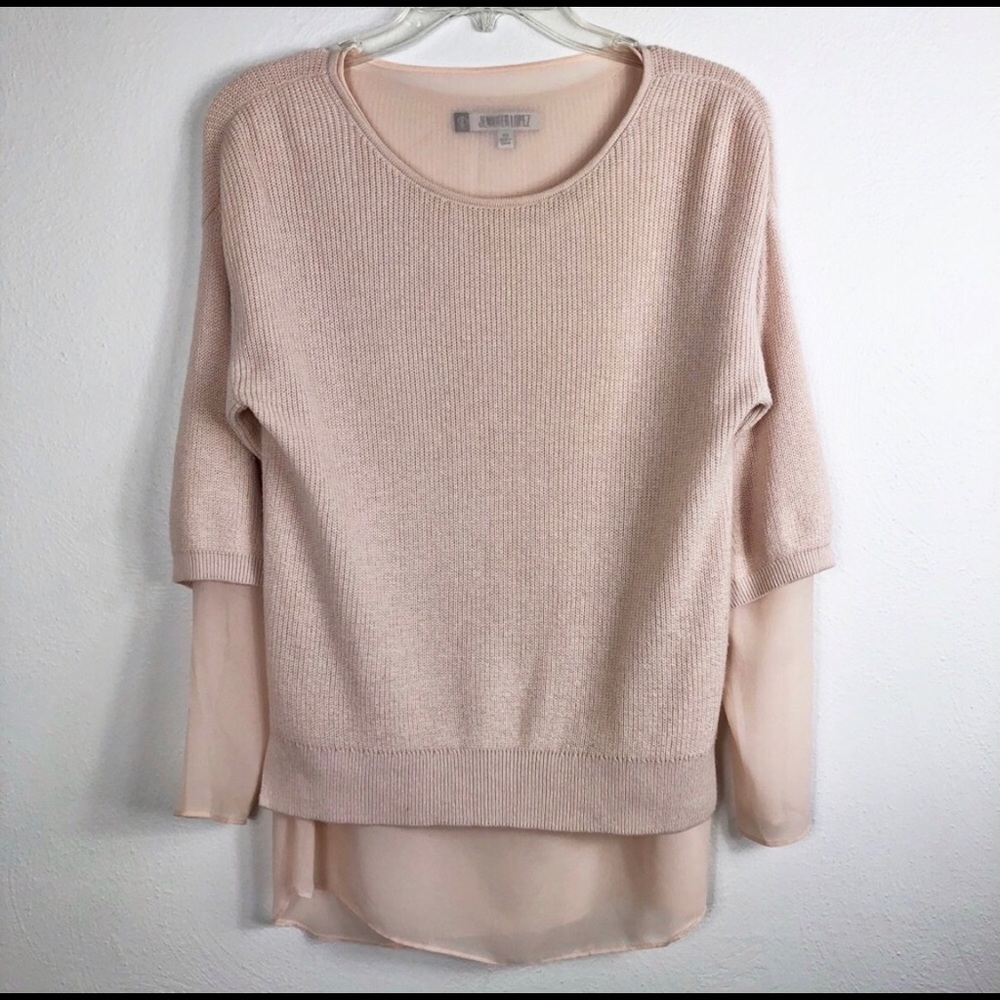 Jennifer Lopez | Pullover Layered Chiffon Sweater